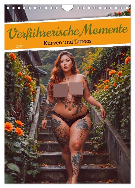Verführerische Momente - Kurven und Tattoos (Wandkalender 2027 DIN A4 hoch) CALVENDO Monatskalender