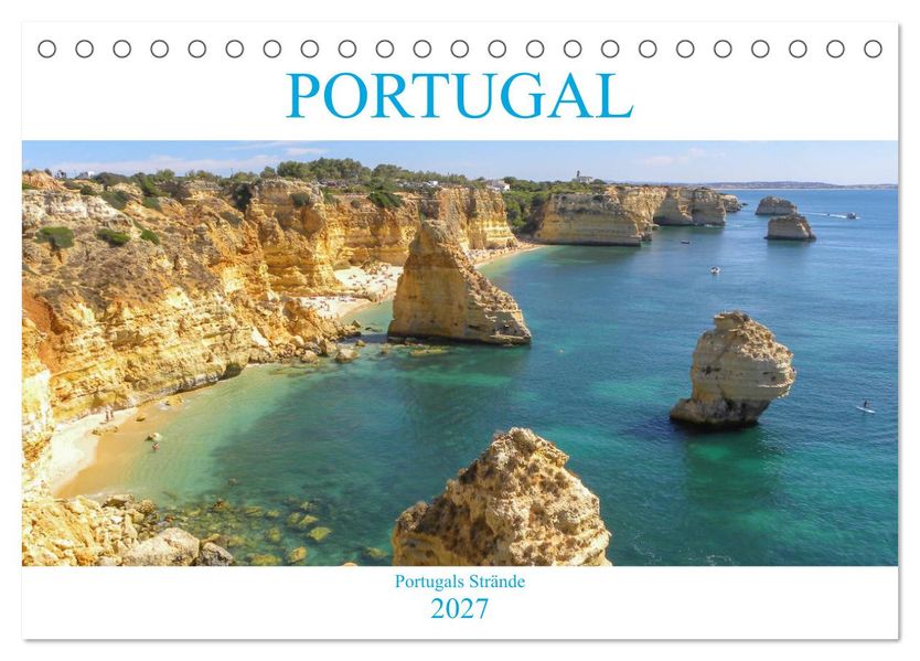 Portugal - Strände in Portugal (Tischkalender 2027 DIN A5 quer) CALVENDO Monatskalender