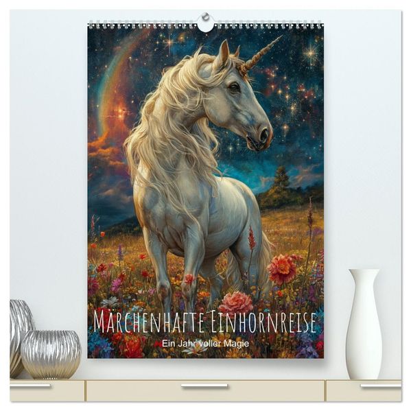 Märchenhafte Einhornreise - Ein Jahr voller Magie (hochwertiger Premium Wandkalender 2027 DIN A2 hoch) Kunstdruck in Hochglanz