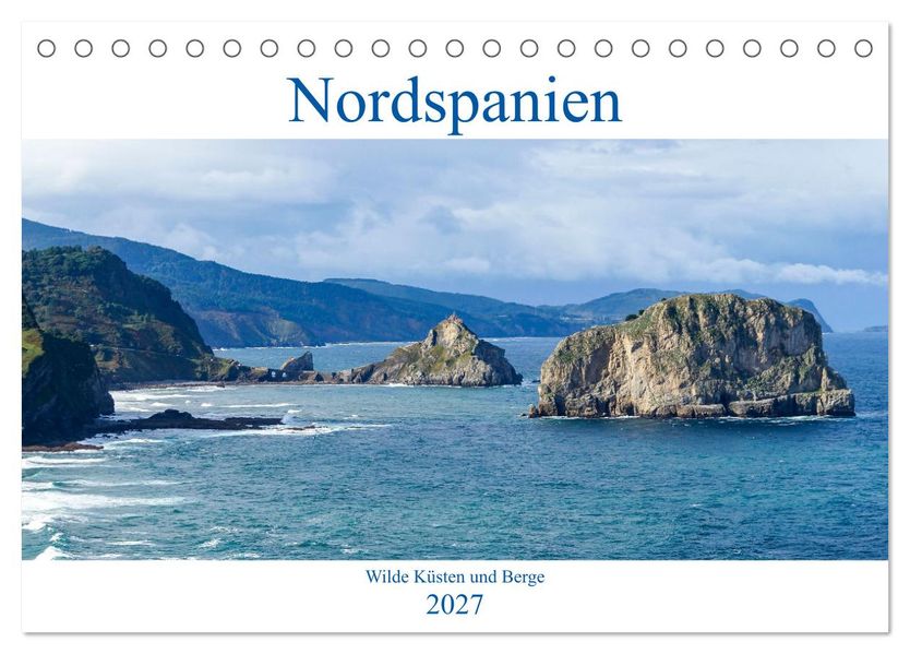 Nordspanien - Wilde Küsten und Berge (Tischkalender 2027 DIN A5 quer) CALVENDO Monatskalender