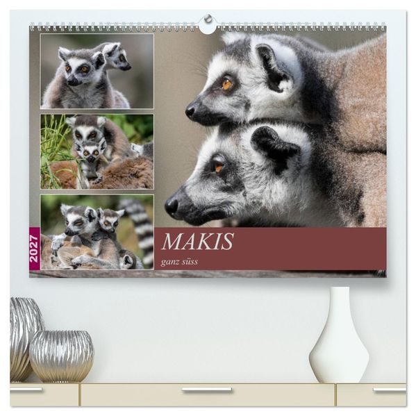 Makis ganz süss (hochwertiger Premium Wandkalender 2027 DIN A2 quer) Kunstdruck in Hochglanz