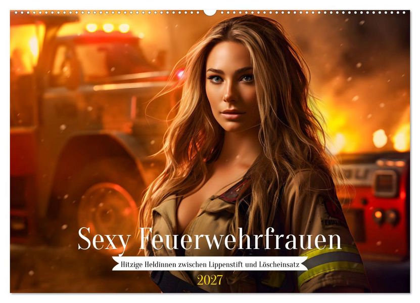 Sexy Feuerwehrfrauen: Hitzige Heldinnen zwischen Lippenstift und Löscheinsatz (Wandkalender 2027 DIN A2 quer) CALVENDO Monatskalender