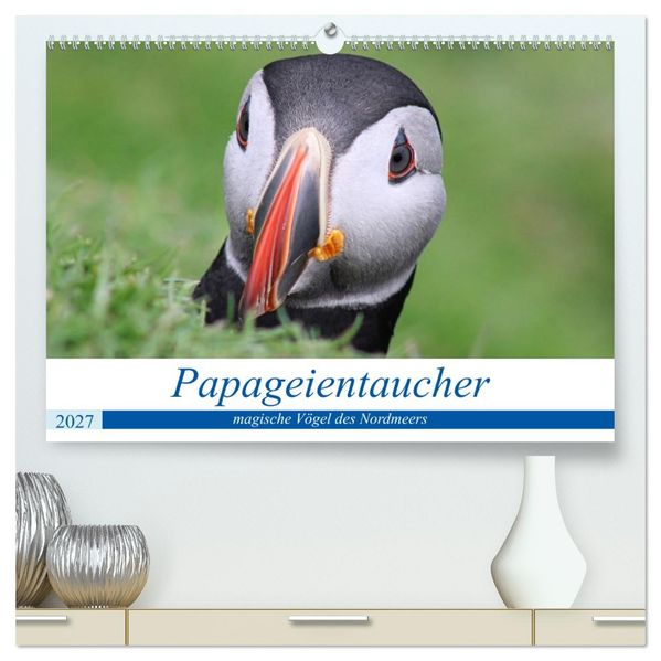 Papageientaucher 2027 - Magische Vögel des Nordmeers (hochwertiger Premium Wandkalender 2027 DIN A2 quer) Kunstdruck in Hochglanz