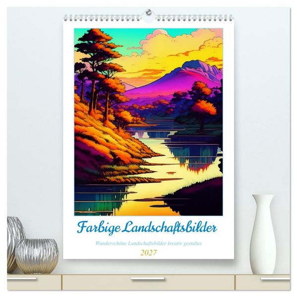 Landschaften kreativ gestaltet (hochwertiger Premium Wandkalender 2027 DIN A2 hoch) Kunstdruck in Hochglanz