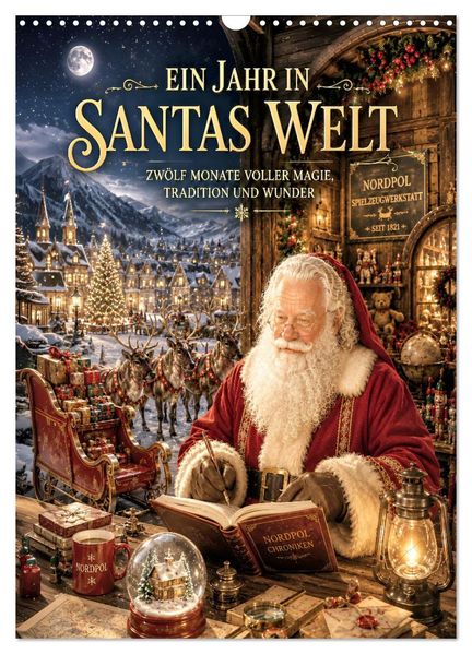 Ein Jahr in Santas Welt (Wandkalender 2027 DIN A3 hoch) CALVENDO Monatskalender