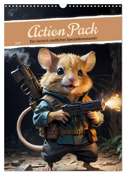 Action Pack - Ein tierisch niedliches Spezialkommando (Wandkalender 2027 DIN A3 hoch) CALVENDO Monatskalender