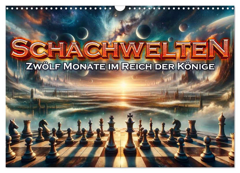 Schachwelten: Zwölf Monate im Reich der Könige (Wandkalender 2027 DIN A3 quer) CALVENDO Monatskalender
