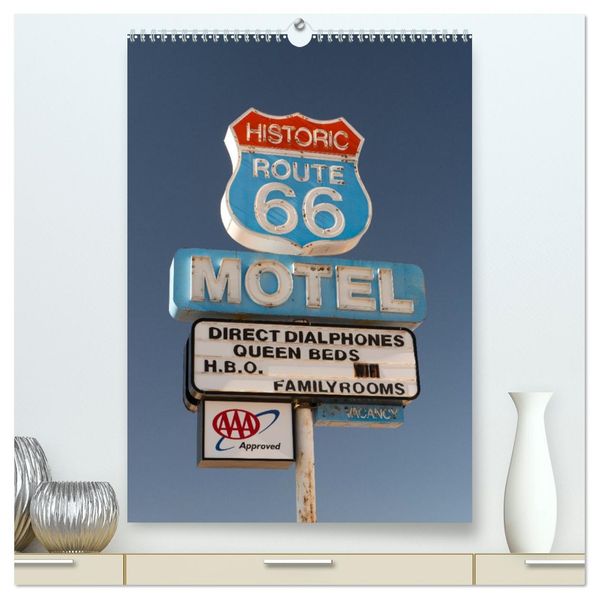 Historic Route 66 Motel (High Quality Premium Wall Calendar 2027 DIN A2 portrait)CALVENDO 12 Month Wall Calendar