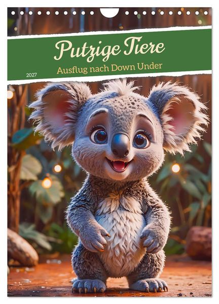 Putzige Tiere - Ausflug nach Down Under (Wandkalender 2027 DIN A4 hoch) CALVENDO Monatskalender