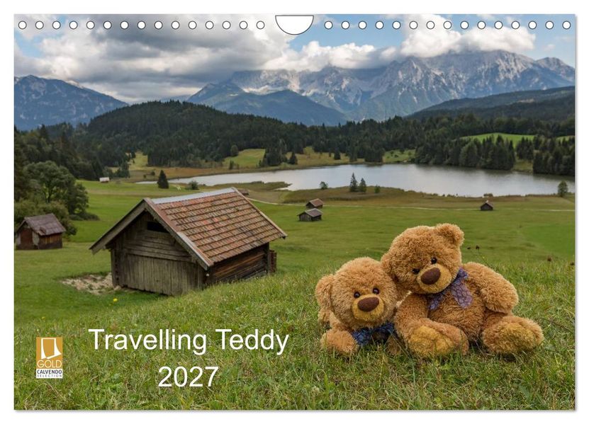 Travelling Teddy 2027 (Wandkalender 2027 DIN A4 quer) CALVENDO Monatskalender
