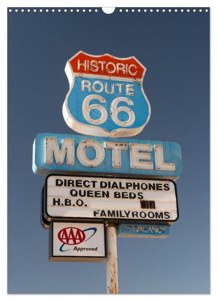 Historic Route 66 Motel (Wall Calendar 2027 DIN A3 portrait) CALVENDO 12 Month Wall Calendar