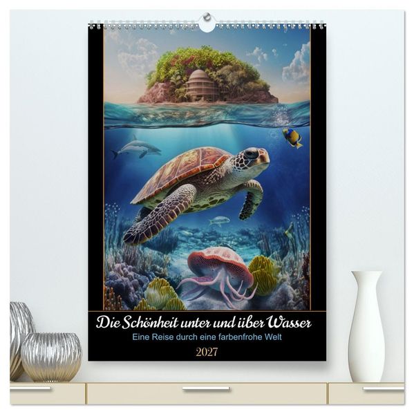 Die Schönheit unter und über Wasser (hochwertiger Premium Wandkalender 2027 DIN A2 hoch) Kunstdruck in Hochglanz
