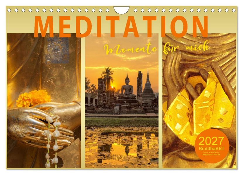 MEDITATION Momente für mich (Wandkalender 2027 DIN A4 quer) CALVENDO Monatskalender