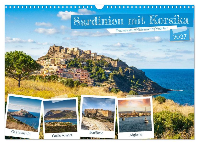 Sardinien mit Korsika (Wandkalender 2027 DIN A3 quer) CALVENDO Monatskalender