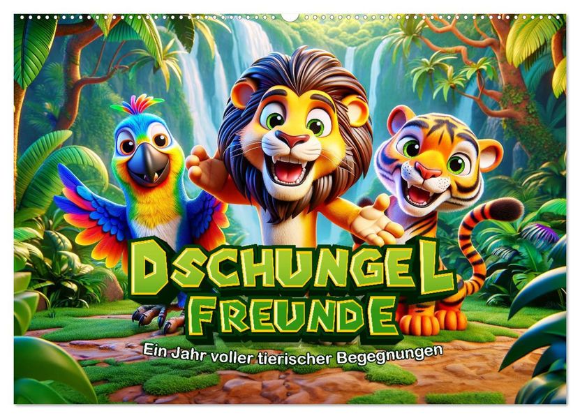 Dschungel-Freunde: Ein Jahr voller tierischer Begegnungen (Wandkalender 2027 DIN A2 quer) CALVENDO Monatskalender
