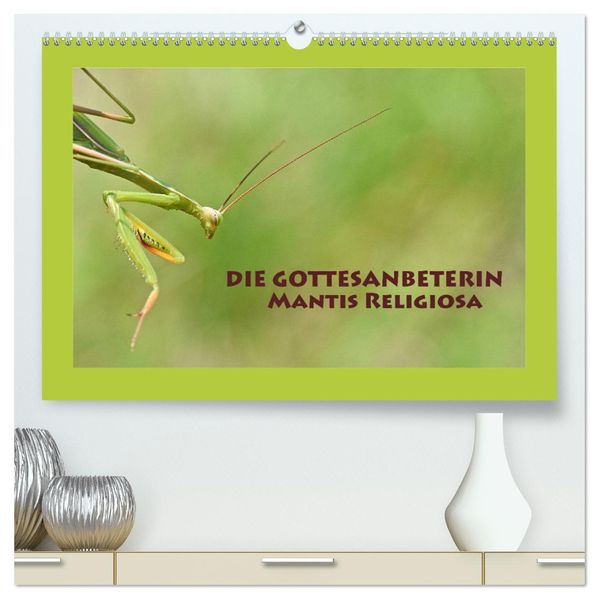 Die Gottesanbeterin Mantis Religiosa (hochwertiger Premium Wandkalender 2027 DIN A2 quer) Kunstdruck in Hochglanz