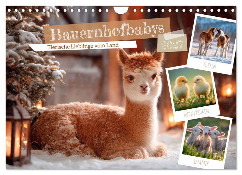 Bauernhofbabys - Tierische Lieblinge vom Land (Wandkalender 2027 DIN A4 quer) CALVENDO Monatskalender