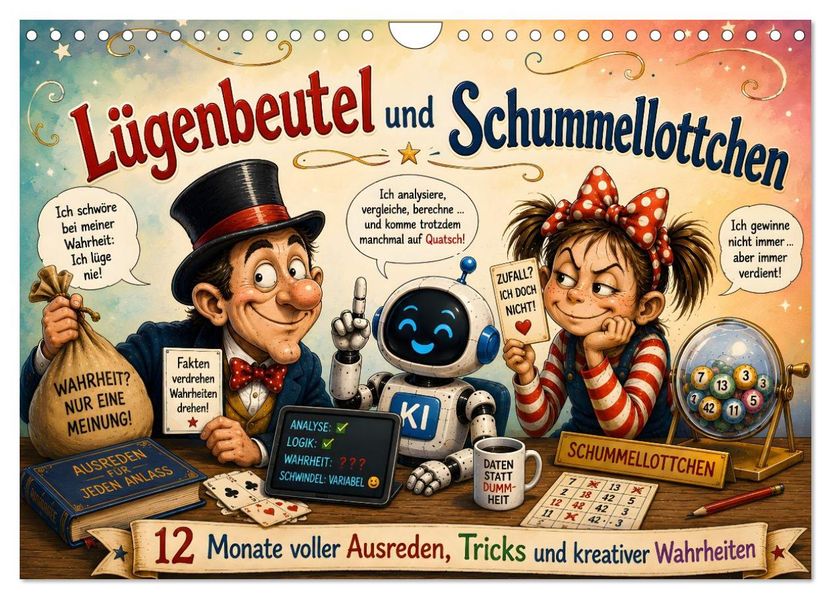 Lügenbeutel und Schummellottchen - 12 Monate voller Ausreden Tricks und kreativer Wahrheiten (Wandkalender 2027 DIN A4 quer) CALVENDO Monatskalender