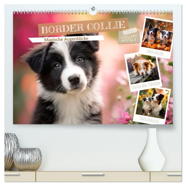 Border Collie - Magische Augenblicke (hochwertiger Premium Wandkalender 2027 DIN A2 quer) Kunstdruck in Hochglanz