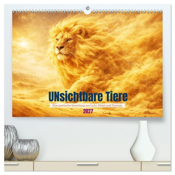 UNsichtbare Tiere - Eine poetische Sammlung aus Licht Nebel und Fantasie (hochwertiger Premium Wandkalender 2027 DIN A2 quer) Kunstdruck in Hochglanz