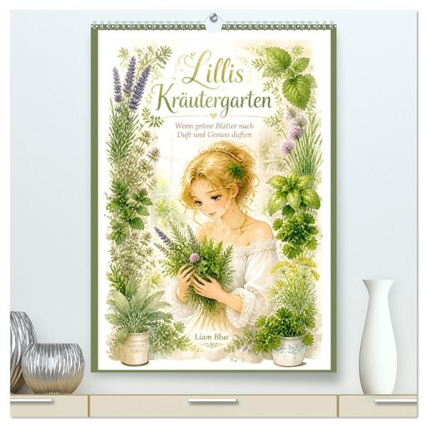Lillis Kräutergarten (hochwertiger Premium Wandkalender 2027 DIN A2 hoch) Kunstdruck in Hochglanz