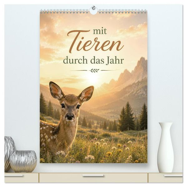 Mit Tieren durch das Jahr (hochwertiger Premium Wandkalender 2027 DIN A2 hoch) Kunstdruck in Hochglanz