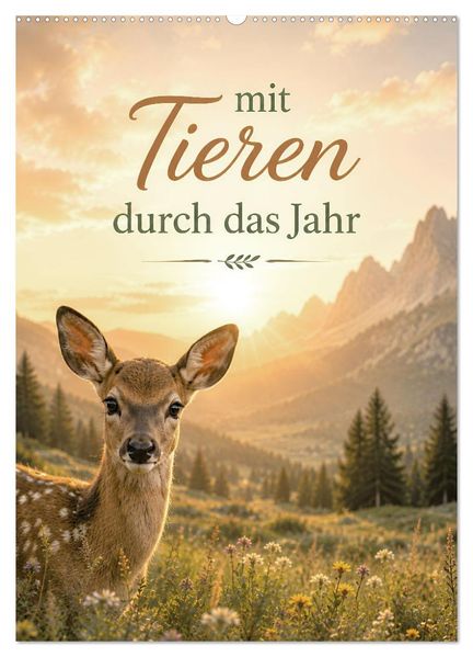 Mit Tieren durch das Jahr (Wandkalender 2027 DIN A2 hoch) CALVENDO Monatskalender