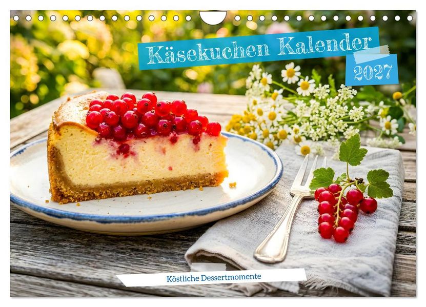 Käsekuchen Kalender - Köstliche Dessertmomente (Wandkalender 2027 DIN A4 quer) CALVENDO Monatskalender