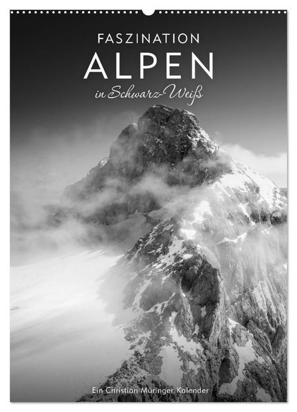 Faszination Alpen in Schwarz-Weiß (Wandkalender 2027 DIN A2 hoch) CALVENDO Monatskalender