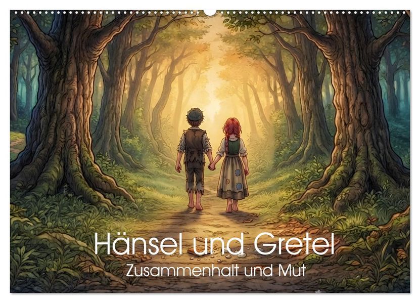 Hänsel und Gretel - Zusammenhalt und Mut (Wandkalender 2027 DIN A2 quer) CALVENDO Monatskalender