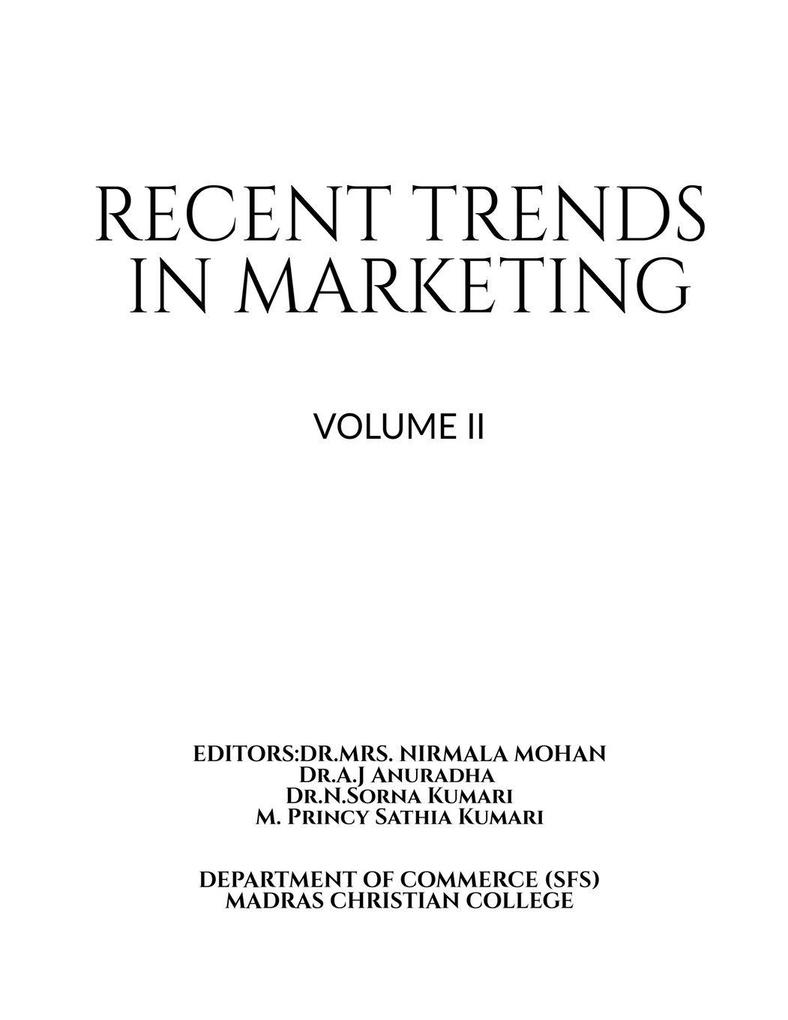 RECENT TRENDS IN MARKETING- VOLUME II