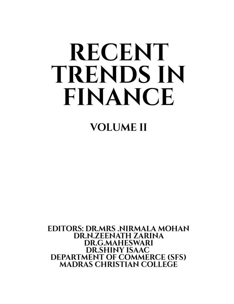 RECENT TRENDS IN FINANCE -VOLUME-II