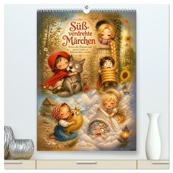 Süß verdrehte Märchen (hochwertiger Premium Wandkalender 2027 DIN A2 hoch) Kunstdruck in Hochglanz