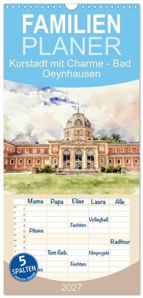 Familienplaner 2027 - Kurstadt mit Charme - Bad Oeynhausen mit 5 Spalten (Wandkalender 21 x 45 cm) CALVENDO