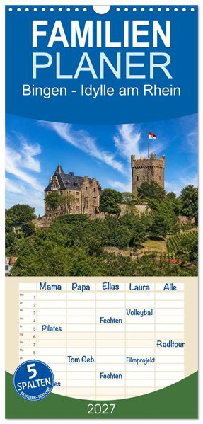 Familienplaner 2027 - Bingen - Idylle am Rhein mit 5 Spalten (Wandkalender 21 x 45 cm) CALVENDO