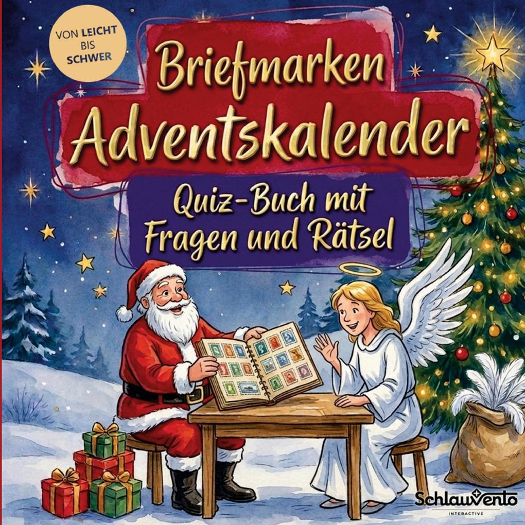 Briefmarken-Adventskalender: Quiz-Buch mit Fragen und Rätsel