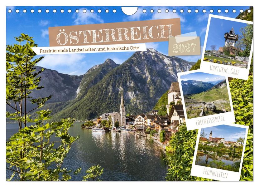 Österreich - Faszinierende Landschaften und historische Orte (Wandkalender 2027 DIN A4 quer) CALVENDO Monatskalender