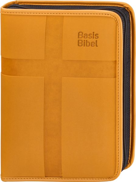 BasisBibel. Mini. Kunstlederhülle mit Reißverschluss. orange