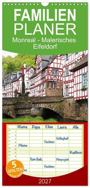 Familienplaner 2027 - Monreal - Malerisches Eifeldorf mit 5 Spalten (Wandkalender 21 x 45 cm) CALVENDO