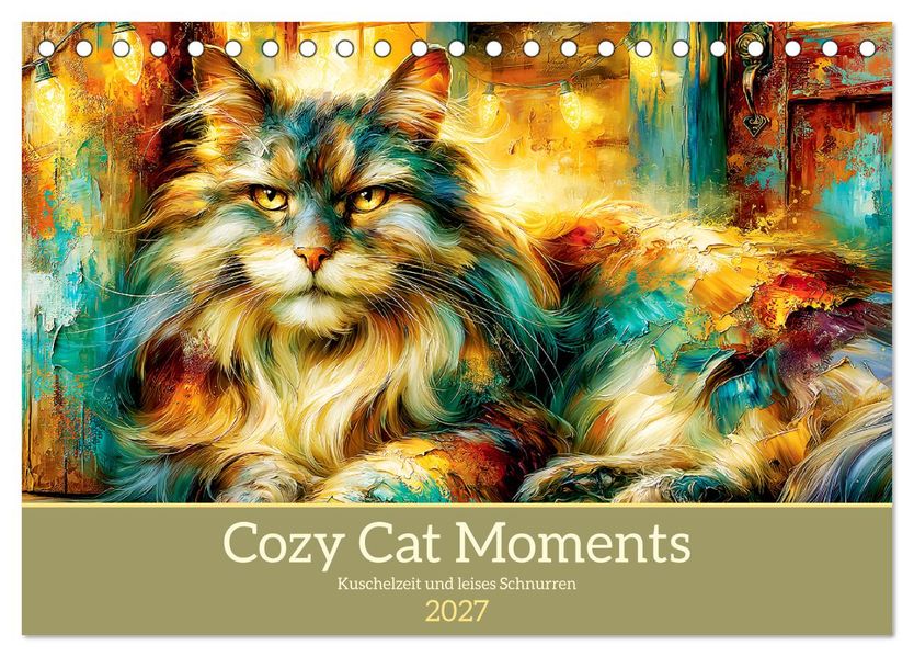 Cozy Cat Moments. Kuschelzeit und leises Schnurren (Tischkalender 2027 DIN A5 quer) CALVENDO Monatskalender