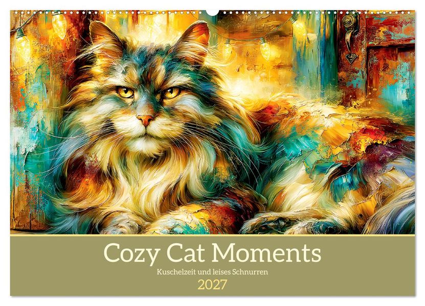 Cozy Cat Moments. Kuschelzeit und leises Schnurren (Wandkalender 2027 DIN A2 quer) CALVENDO Monatskalender
