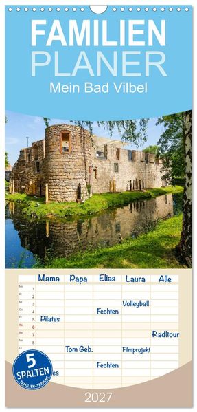Familienplaner 2027 - Mein Bad Vilbel mit 5 Spalten (Wandkalender 21 x 45 cm) CALVENDO