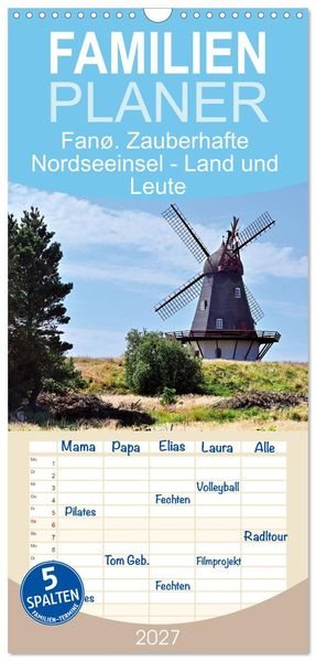 Familienplaner 2027 - Fanø. Zauberhafte Nordseeinsel - Land und Leute mit 5 Spalten (Wandkalender 21 x 45 cm) CALVENDO