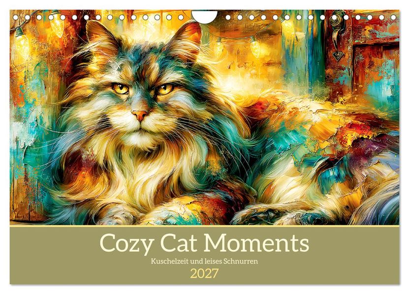 Cozy Cat Moments. Kuschelzeit und leises Schnurren (Wandkalender 2027 DIN A4 quer) CALVENDO Monatskalender