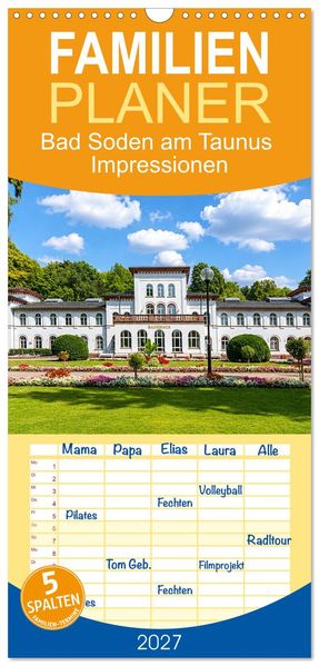 Familienplaner 2027 - Bad Soden am Taunus Impressionen mit 5 Spalten (Wandkalender 21 x 45 cm) CALVENDO