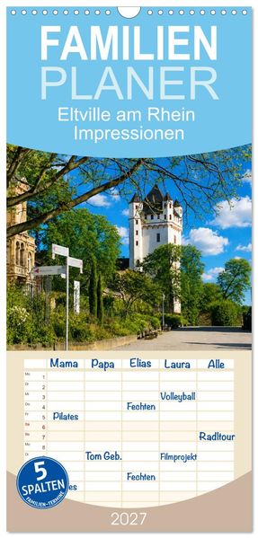 Familienplaner 2027 - Eltville am Rhein Impressionen mit 5 Spalten (Wandkalender 21 x 45 cm) CALVENDO