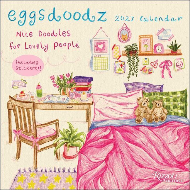 Eggsdoodz 2027 Wall Calendar (Includes Stickers)