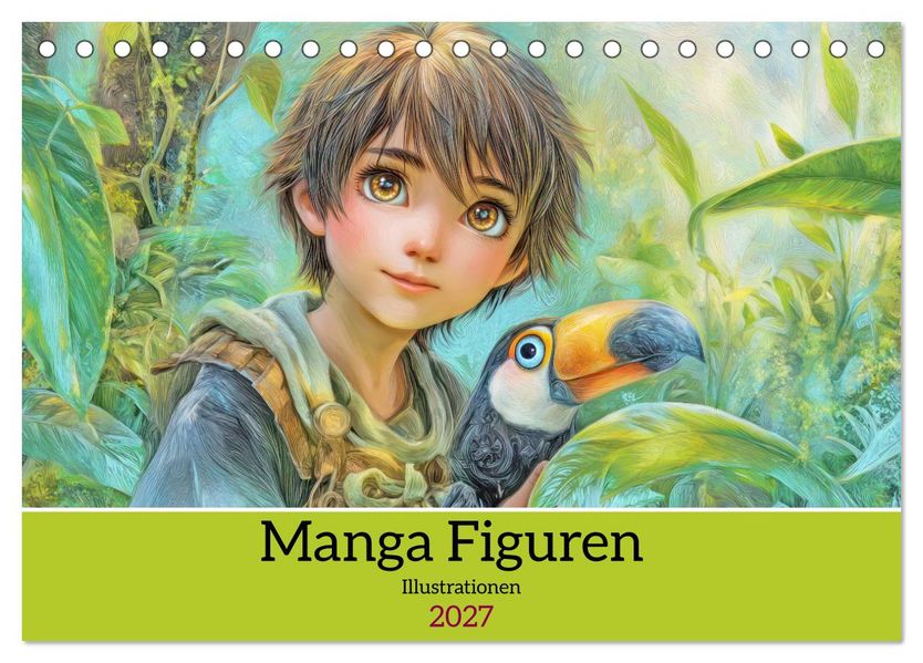 Manga Figuren - Illustrationen (Tischkalender 2027 DIN A5 quer) CALVENDO Monatskalender