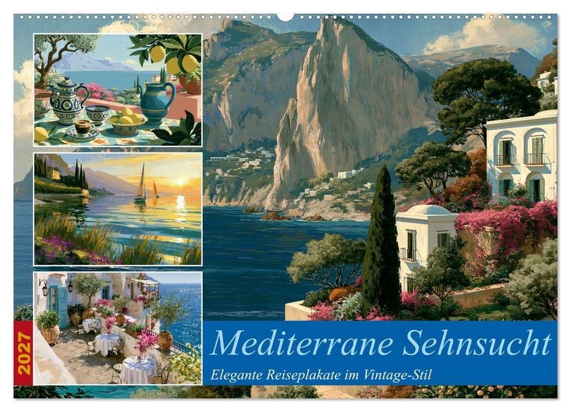 Mediterrane Sehnsucht (Wandkalender 2027 DIN A2 quer) CALVENDO Monatskalender