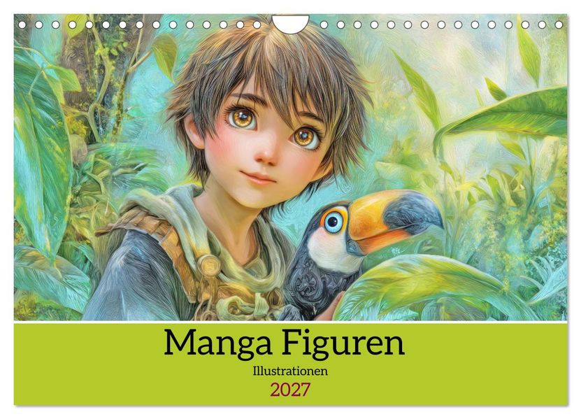 Manga Figuren - Illustrationen (Wandkalender 2027 DIN A4 quer) CALVENDO Monatskalender